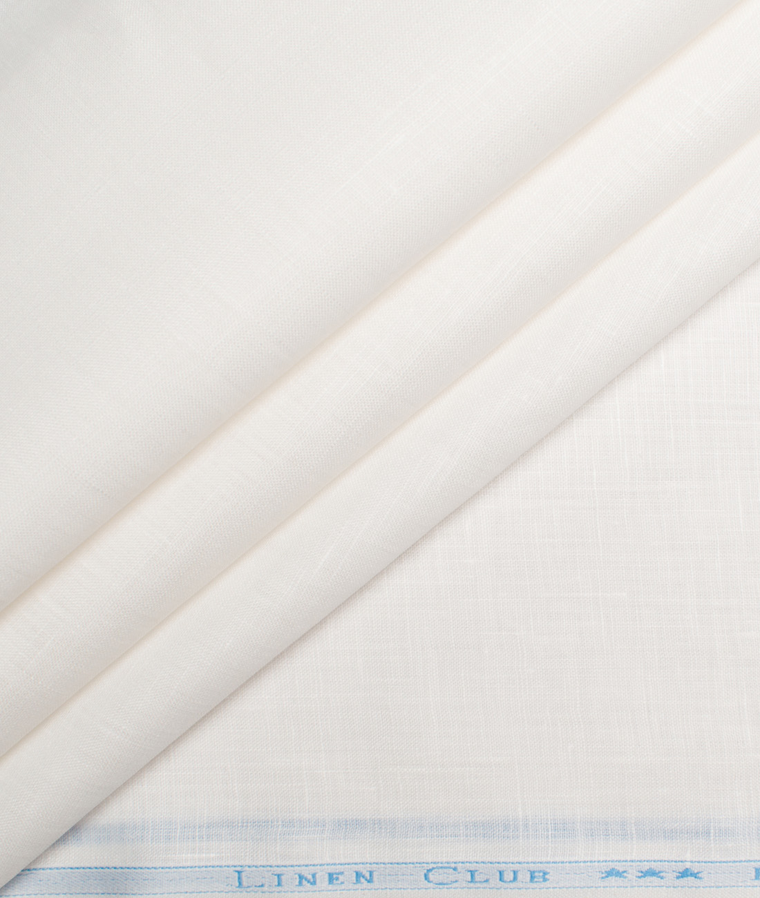 Linen Club Men’s Linen 60 LEA White Solid Unstitched Shirting Fabric