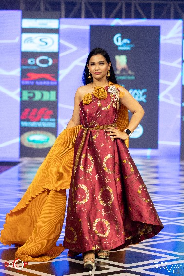 Elegant Burgundy Evening Gown