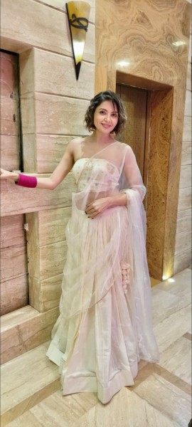 Elegant Cream Organza Saree with Embroidered Blouse
