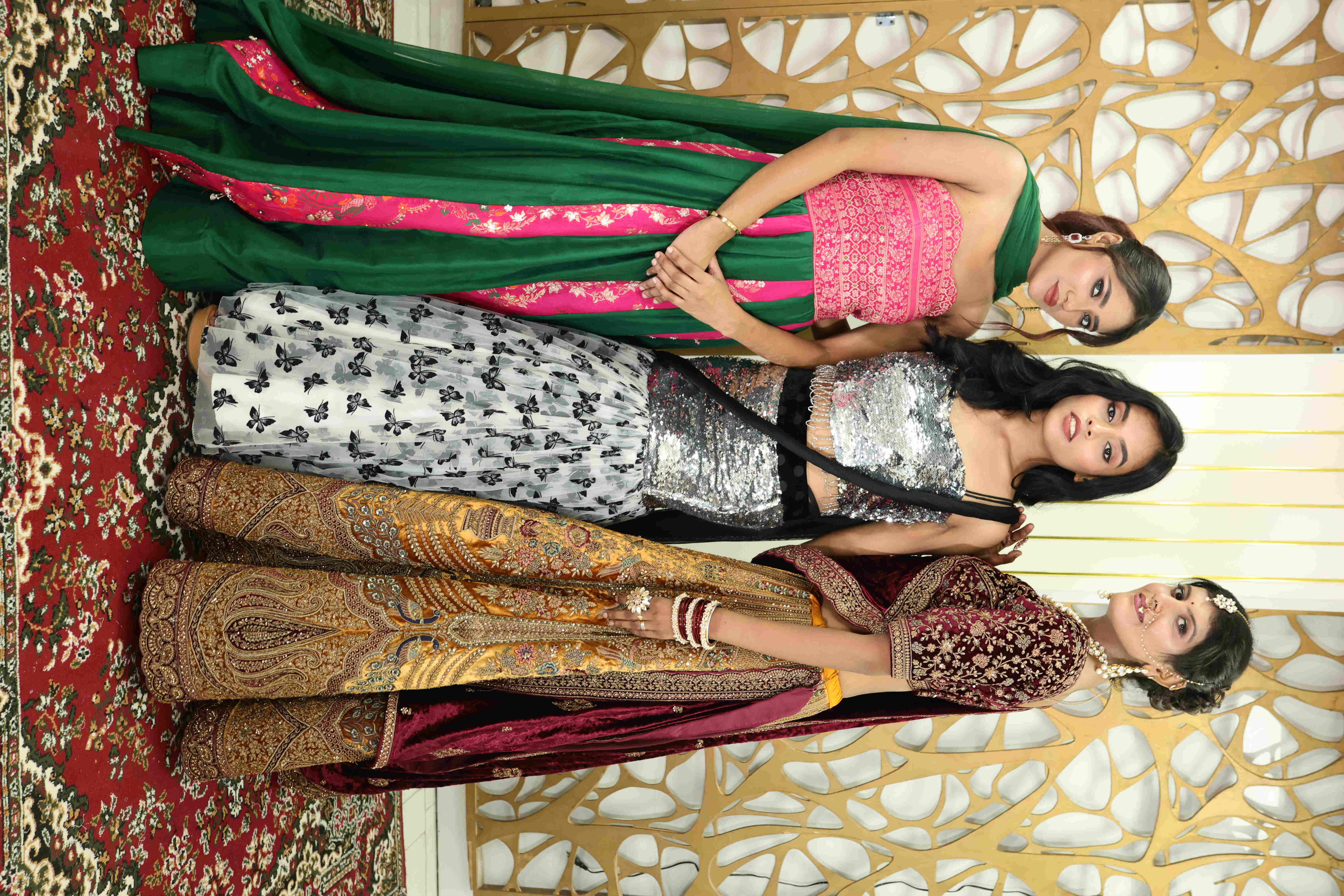 Designer Bridal Lehenga with Velvet Dupatta & Embroidered Lehenga Skirt