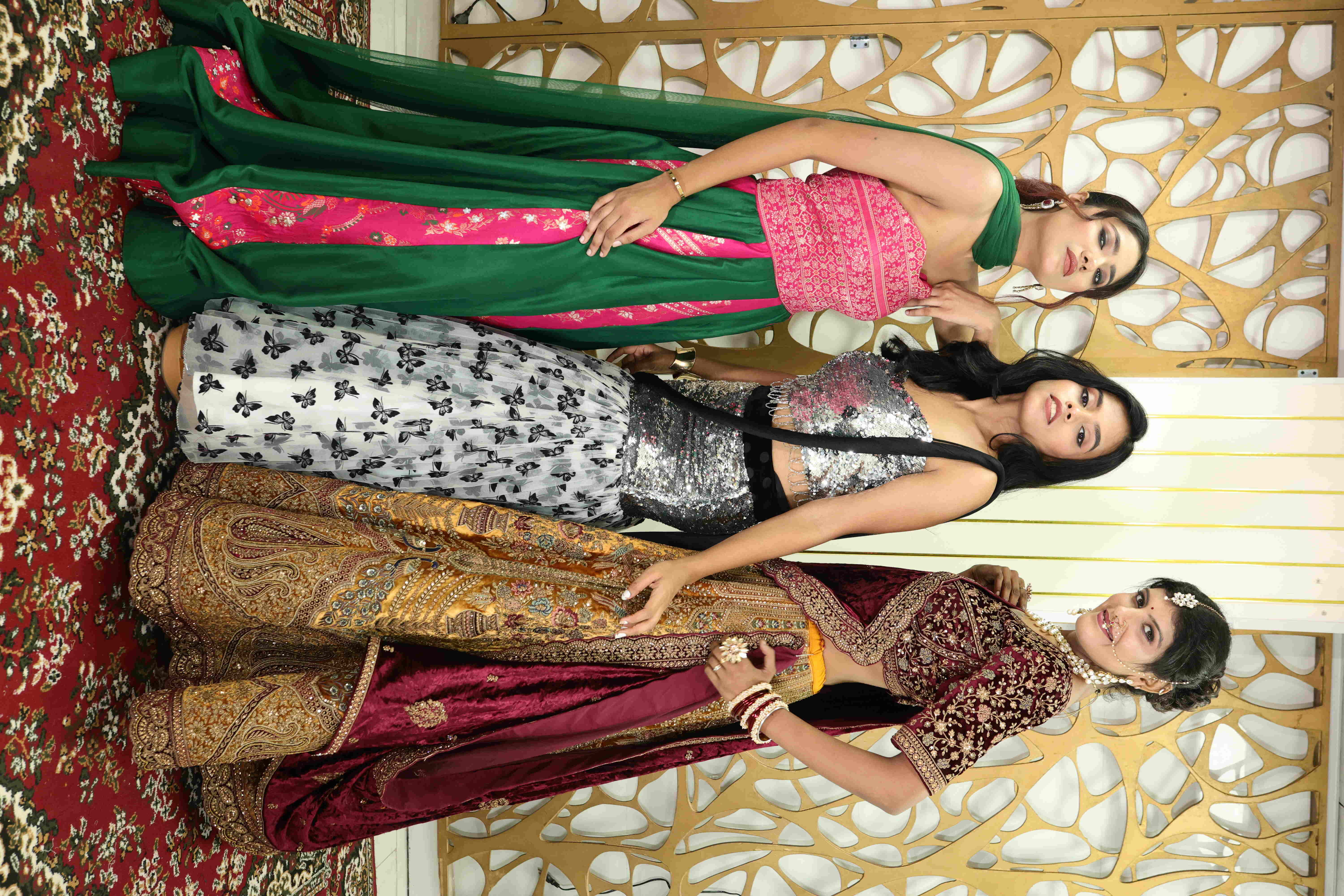 Designer Bridal Lehenga with Velvet Dupatta & Embroidered Lehenga Skirt